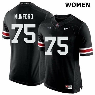 NCAA Ohio State Buckeyes Women's #75 Thayer Munford Black Nike Football College Jersey DRF1545RN